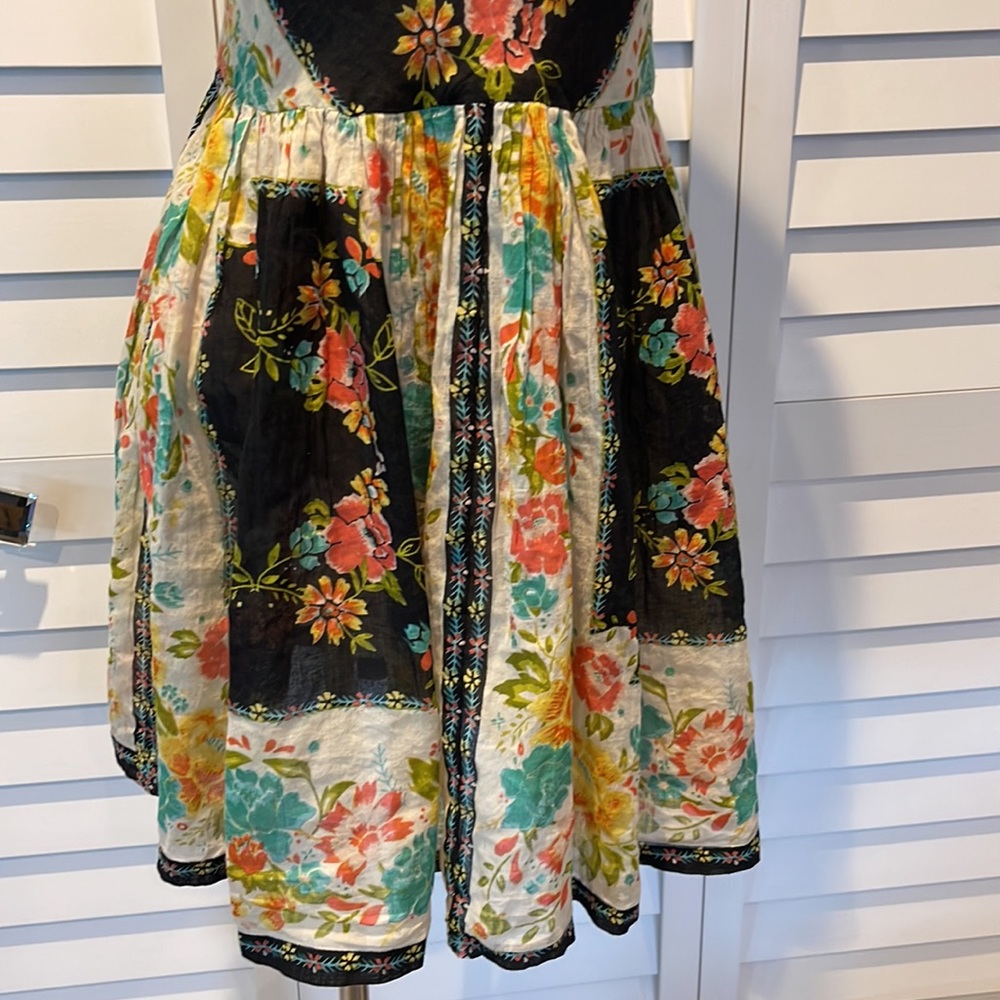 Ecote Pre Loved Boho colorful with open back lined with adjustable Straps Dress. - Picture 3 of 10